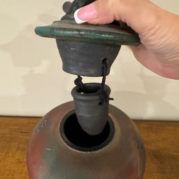 Signed Larged Raku Dream Jar Wishing pot - john okson melkonian - Picture 7 of 12